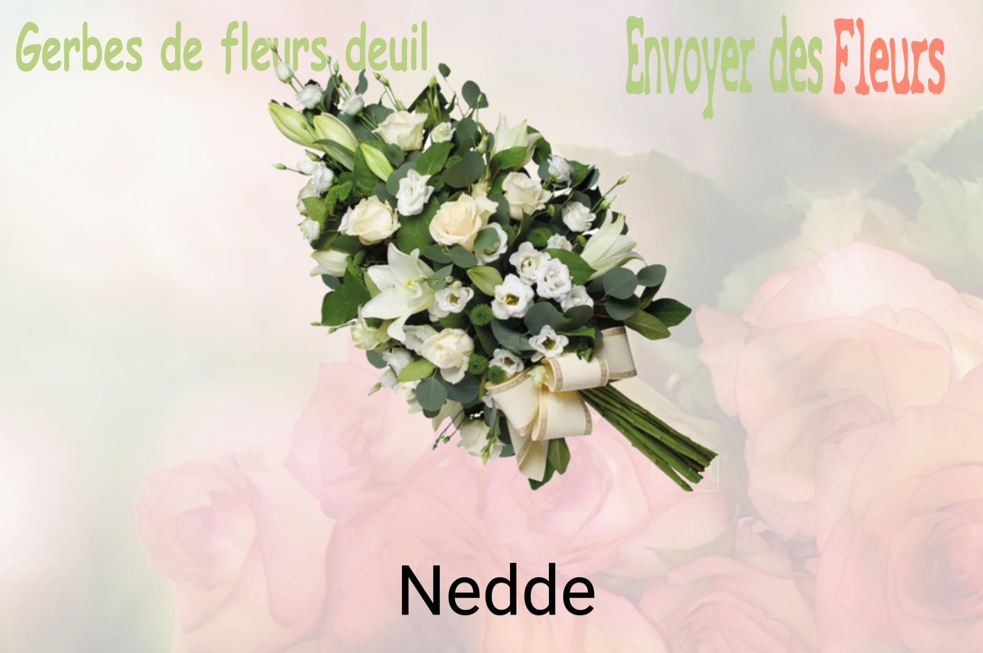 Gerbe de fleurs de deuil livrée à Nedde